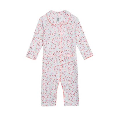 bluezoo Baby girls' pink floral print sleepsuit